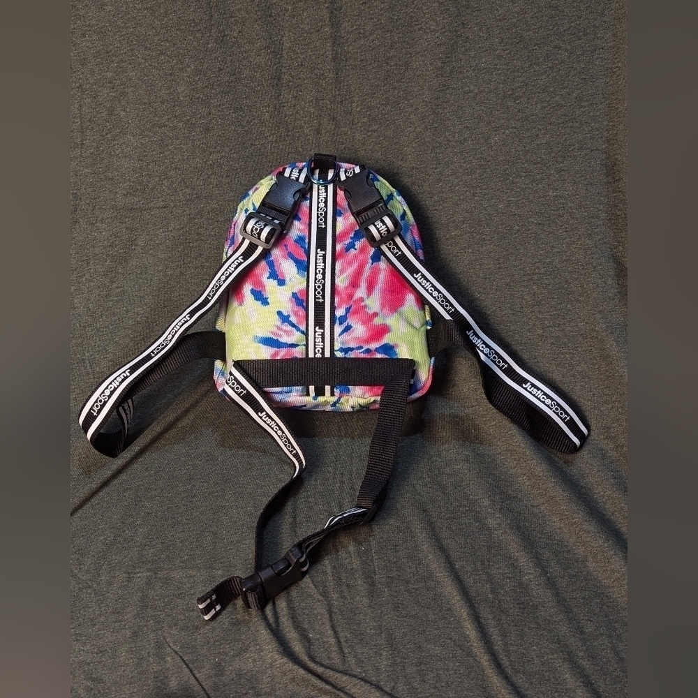 Justice mini tye-dye bag with cool striped straps, - Picture 8 of 12